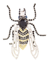 Bee Pin with Movable Wings Yellow, Black and Swarovski Crystal by Albert Weiss - Albert Weiss Collection