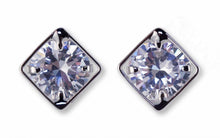 #16417 - Weiss CZ Earrings Rhodium Plated - Channel Style - Albert Weiss Collection