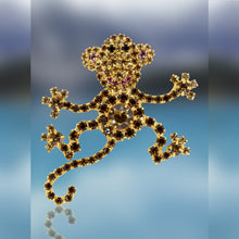 Monkey Pin with Swarovski Crystal Stones by Albert Weiss