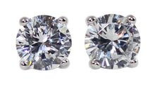 Weiss CZ Earrings Rhodium Plated - Simulated Diamond Basket Prong - Albert Weiss Collection