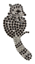 Racoon Pin with Moving Tail in Swarovski Black Diamond and Jet Stones by Albert Weiss - Albert Weiss Collection