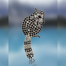 Raccoon Pin with Moving Tail in Swarovski Black Diamond and Jet Stones by Albert Weiss
