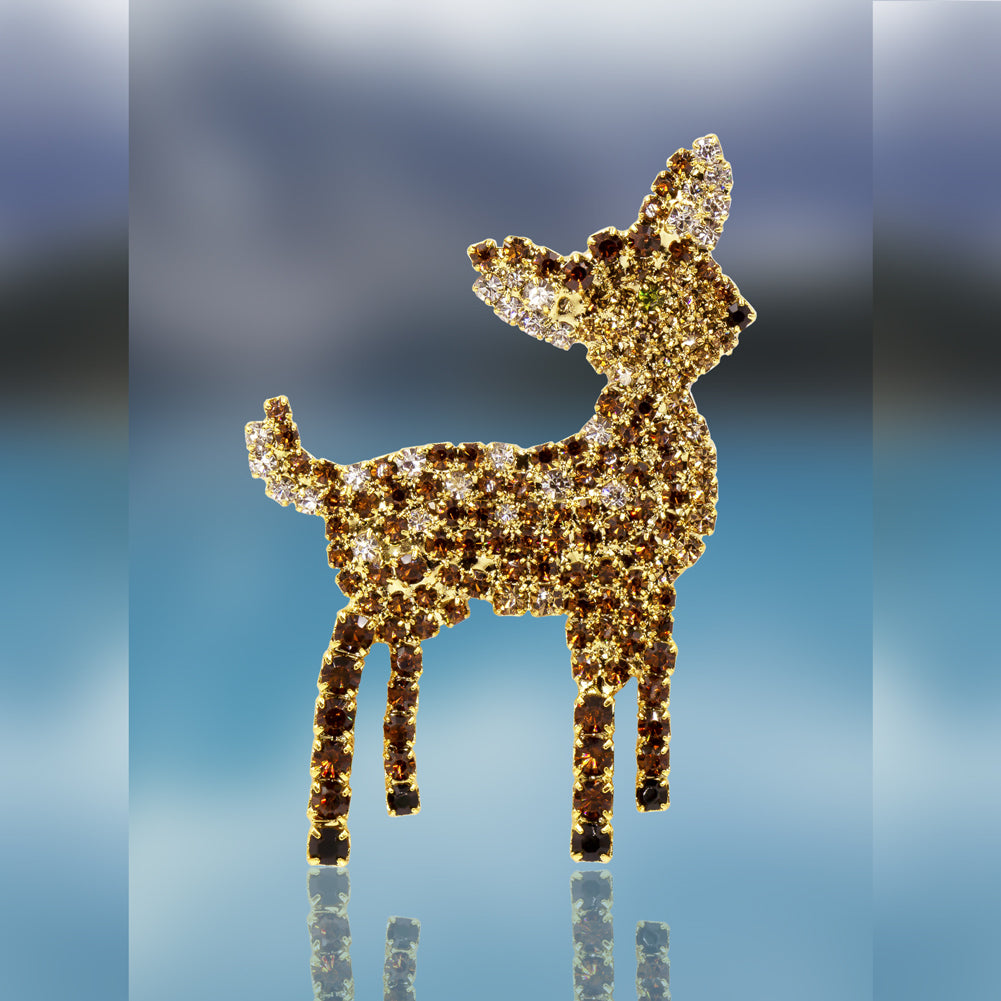 Fawn Pin with Swarovski Crystal Stones by Albert Weiss