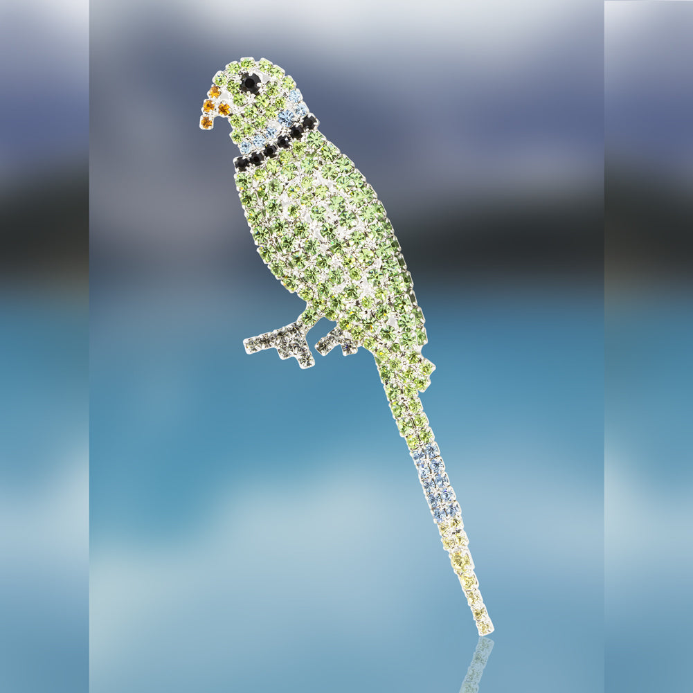 Parakeet Pin with Swarovski Crystal Stones by Albert Weiss