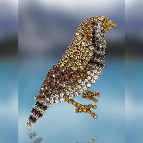 Hawk Pin with Swarovski Crystal Stones by Albert Weiss