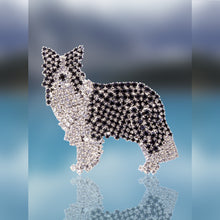 Border Collie Pin with Swarovski Crystal Stones by Albert Weiss