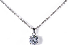 Albert Weiss Weiss CZ Solitaire Adjustable Necklace Rhodium Plated - Simulated Diamond Basket Prong - 6MM Stone - Albert Weiss Collection