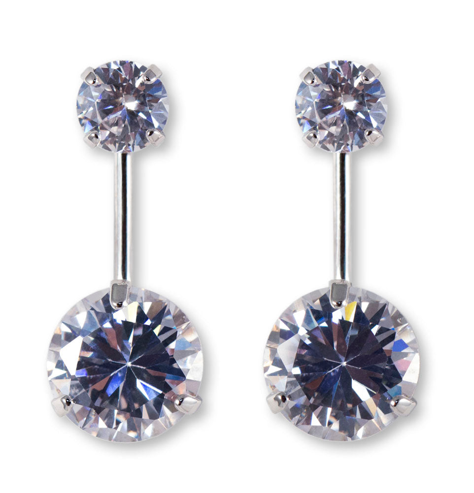 16416 Weiss Cz Earrings Rhodium Plated Dangle Drip 6646