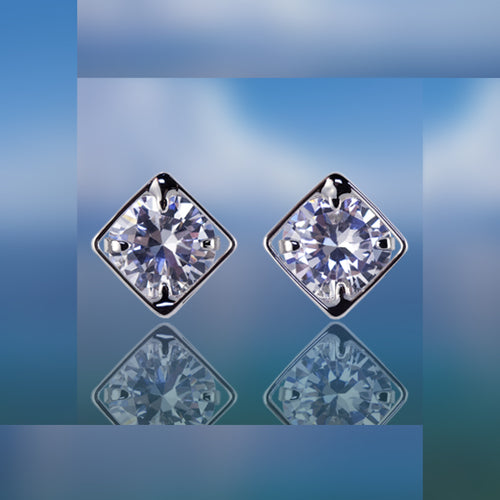#16417 - Weiss CZ Earrings Rhodium Plated - Channel Style