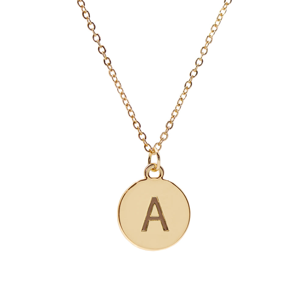 #16430G - Weiss Initial Necklace Available in Any Letter of the Alphabet - Adjustable from 18